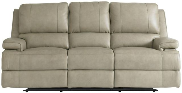 Bassett® Furniture Club Level Parsons Flax Leather Motion Sofa with Power -1