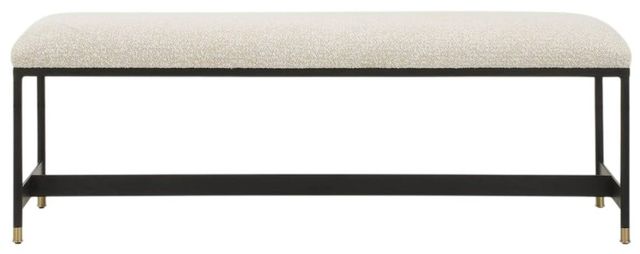 Uttermost® Halston Matte Black/Off-White Bench-2