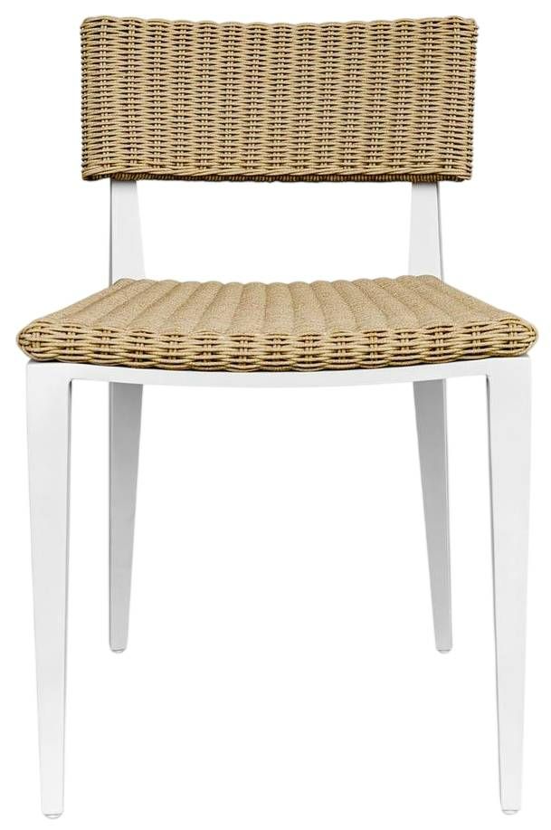 Uttermost® Calbas Honey/White Aluminum/Wicker Outdoor Dining Chair-3