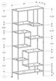 Monarch Specialties Inc. 72" L Silver Metal with Tempered Glass Bookcase-3