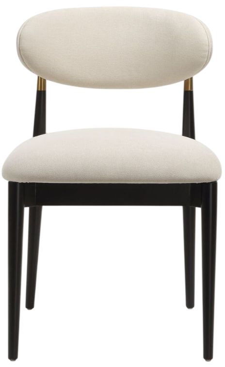 Uttermost® Moxie Matte Black/Off-White Dining Chair-4