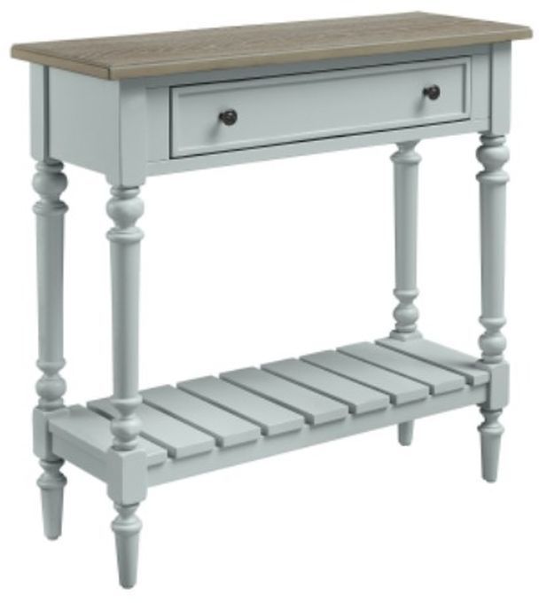 Null Furniture 6618 Acorn Small Console Table with Cottage Blue Base-0