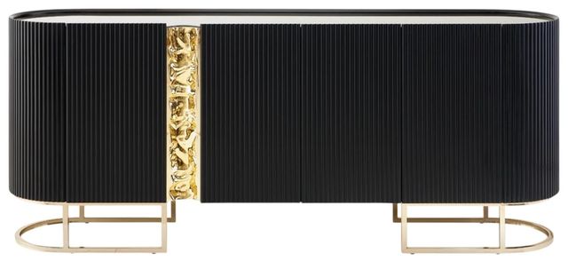 Michael Amini® Lisbon Silken Matte Black Console Table-1
