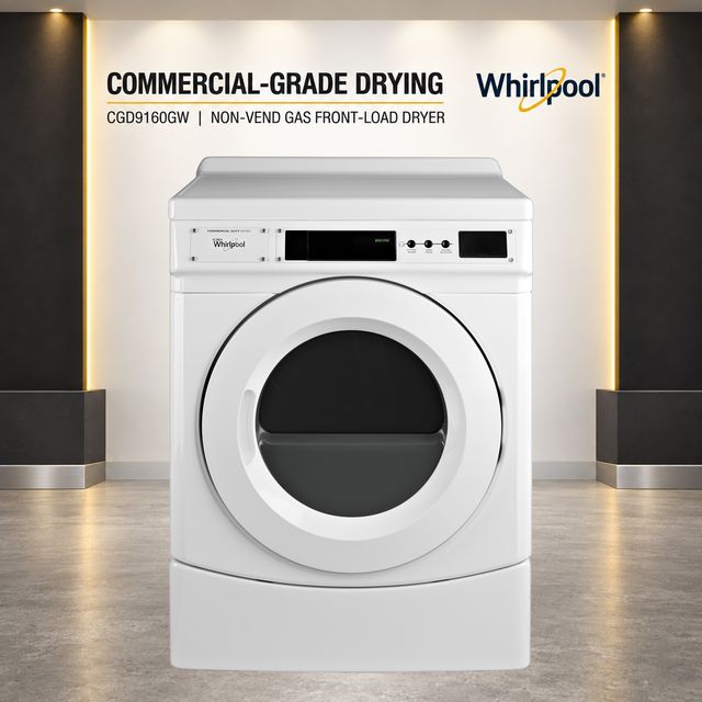Whirlpool Commercial 6.7 Cu. Ft. Non-Vend Gas Front-Load Dryer - White-2