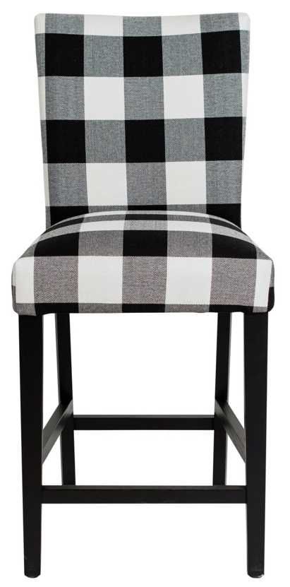 Nest Home Collections Sasha Matt Black/White Gingham Counter Stool-0