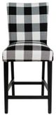 Nest Home Collections Sasha Matt Black/White Gingham Counter Stool-0