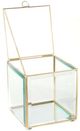 A & B Home Clear/Gold 5.9" Glass Box-0