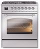 Ilve® Nostalgie II Series 30" Stainless Steel Pro Style Dual Fuel Range-4