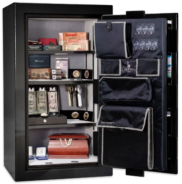 Liberty Safe Premium Home Black Gloss Chrome 12 Gun Safe-1