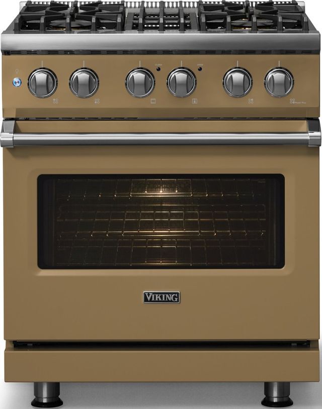 Viking® 5 Series 30" Golden Hour Pro Style Dual Fuel (NG) Range with Polished Chrome Trim-2