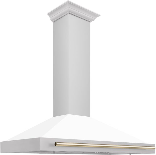ZLINE 48" Autograph Edition White Matte Wall Mounted Range Hood -1