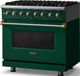 Viking® 5 Series 36" Ivy Pro Style Dual Fuel (LP) Range with Brushed Brass Trim-3