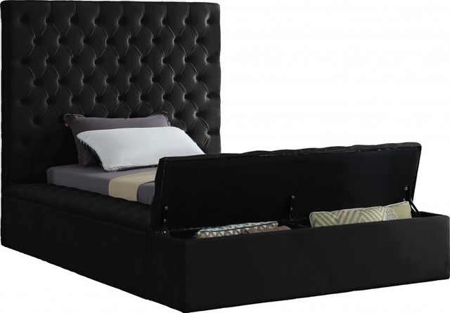 Meridian Furniture Bliss Black Velvet Twin Bed-2