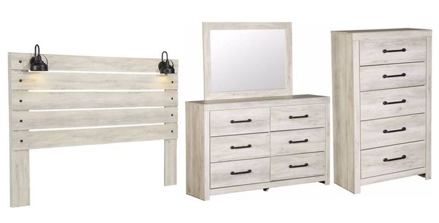Signature Design by Ashley® Cambeck 4-Piece Whitewash White Full Storage Panel Headboard Bedroom Set-0