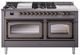 Ilve® Nostalgie II Noblesse 60'' Graphite Matte Pro Style Dual Fuel Range with Burnished Trim-0