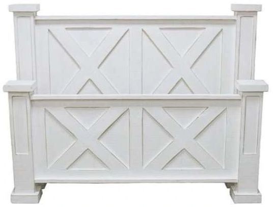 Million Dollar Rustic High Cotton White Queen Panel Bed-0