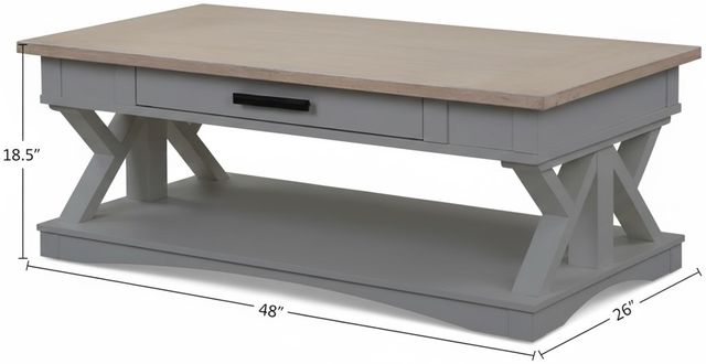 Parker House® Americana Modern Weathered Natural Cocktail Table with Dove Base-2