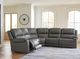 Signature Design by Ashley® 5Z-Harrenhurst 5-Piece Anchor Power Reclining Curved Sectional-1
