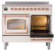 Ilve® Nostalgie II Noblesse 40'' Antique White Pro Style Induction Range with Copper Trim-4