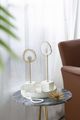 A & B Home 2-Piece White/Gold Agate Decorative Statuaries Set-3