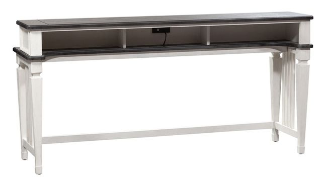 Liberty Furniture Allyson Park Charcoal Console Bar Table with Wirebrushed White Base-0