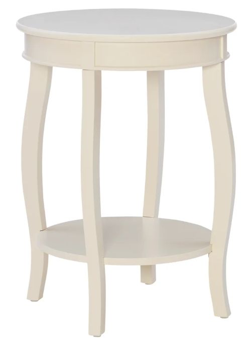 Powell® Rainbow Off-White Round Side Table-0