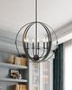 Cal® Lighting & Accessories Valais Matte Black Chandelier-1