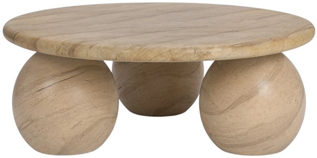 Classic Home Elaria Beige Concrete Outdoor Coffee Table-2