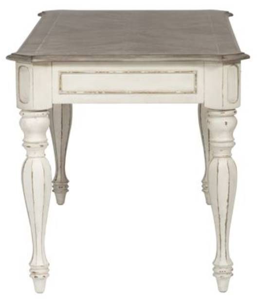 Liberty Furniture Magnolia Manor Antique White/Weathered Bark 60" Writing Desk-3