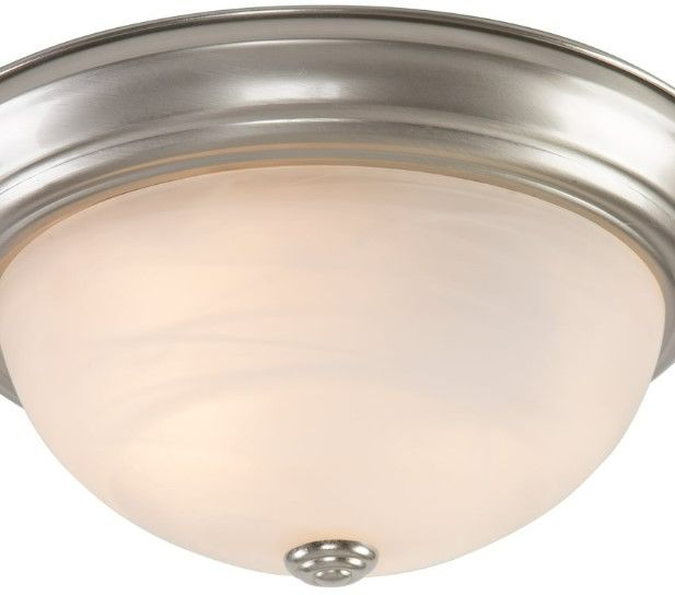 YHD Satin Nickel 2-Light 13" Flush Mount Lighting-3