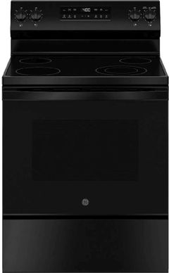 GE® 400 Series 30" Black Freestanding Electric Range
