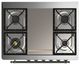 Ilve® Majestic III 36" Blue Gray Pro Style Dual Fuel Liquid Propane Range with Triple Glass Door and Burnished Trim-2