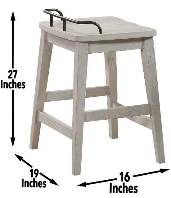Steve Silver Co. Pendleton Ivory Backless Counter Stool-2