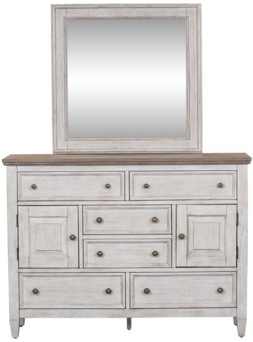 Liberty Furniture Heartland 4-Piece Antique White Queen Panel Bedroom Set-3