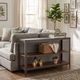 Sunny Designs™ San Diego Antique Brown Sofa Table with Dark Gray Base -1