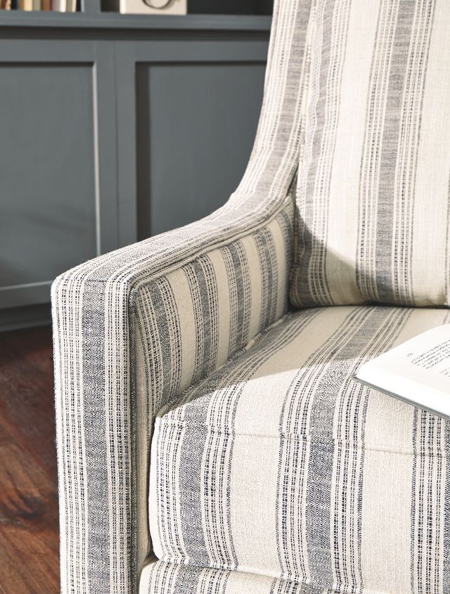 Signature Design by Ashley® Kambria Black/Ivory Swivel Glider Accent Chair-4