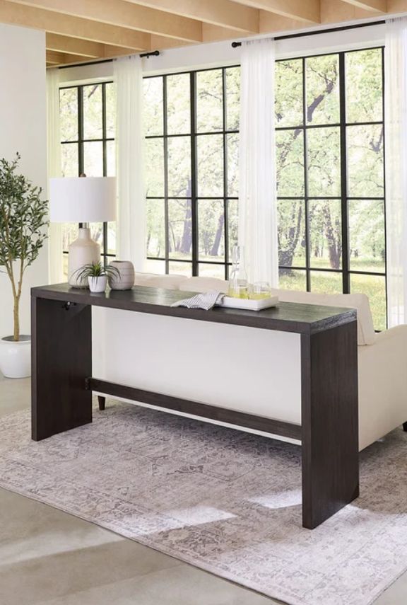 Modus Furniture Oxford Basalt Gray Gathering Table with USB Power-1