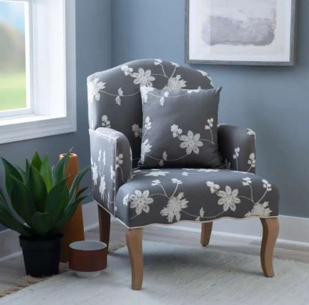 Linon Kenna Gray Accent Arm Chair-1