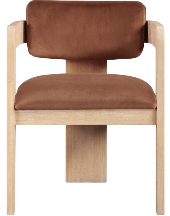 Meridian Furniture Sacha Cognac/Natural Velvet Upholstered Dining Chair-1