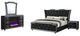 Coaster® Lorient 4-Piece Black Queen Bedroom Set with Flame Box Dresser-0