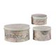 A & B Home 3-Piece Beige Decorative Tin Box Set-0