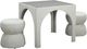 TOV Furniture Tomlin 3-Piece Cream Game Table and Two Ottomans Set-0