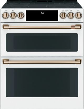 Café™ 30" Matte White Double Oven Slide-In Electric Range