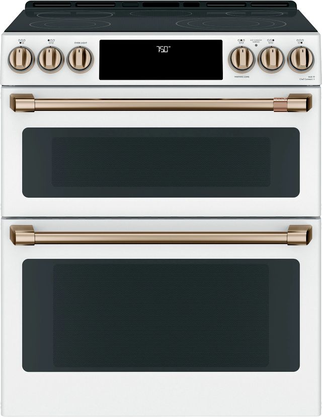 Café™ 30" Matte White Double Oven Slide-In Electric Range-0