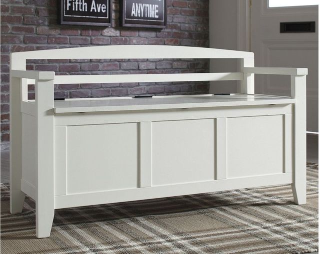 Signature Design by Ashley® Charvanna White Storage Bench-1
