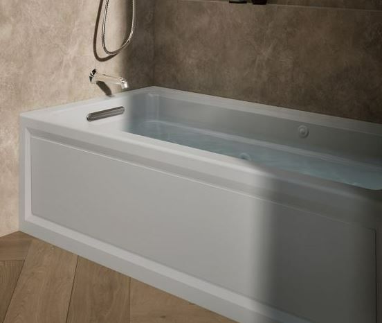 KOHLER® Archer® Ice Gray 66" x 32" Alcove Heated BubbleMassage™ Air Bath and Whirlpool - Left Drain-1