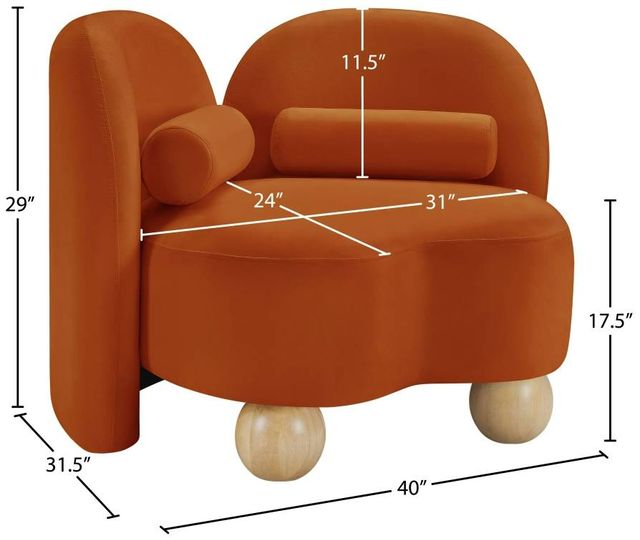 Meridian Furniture Daphne Cognac Velvet Accent Chair-3
