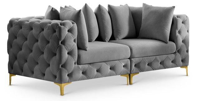Meridian Furniture Tremblay Grey Velvet 78" Modular Sofa-0