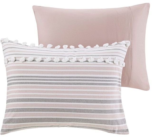 Olliix by Urban Habitat Blush Twin/Twin XL Calum Cotton Jacquard Duvet Cover Set-3