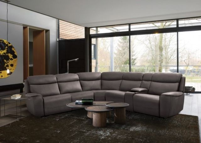 Furniture of America® Edmondus 6-Piece Dark Gray Modular Power Sectional-1